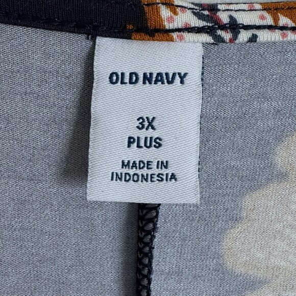 NWT Old Navy 3X NAVY Floral Faux Wrap Dress - Picture 13 of 15